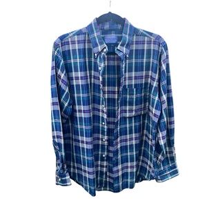Sir Pendleton 100% Virgin Wool Plaid Button Down Shirt USA Made Mens M